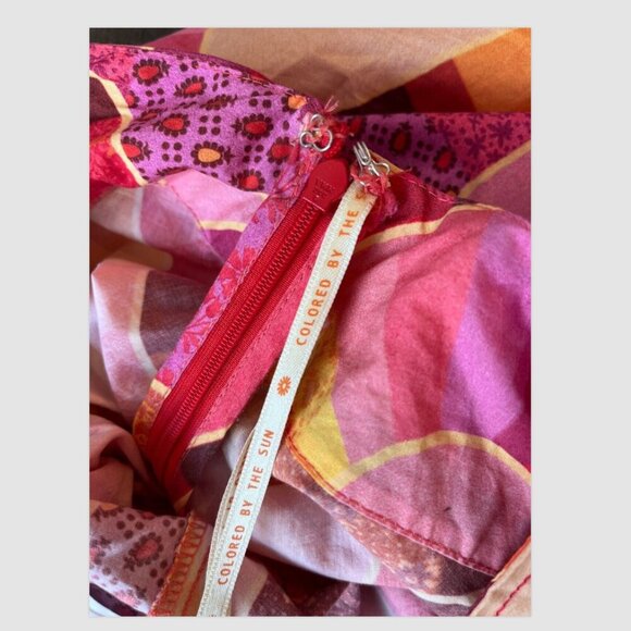 Farm Rio Patch Twirl One Shoulder Maxi Dress Size XL 100% Cotton Pink Red Multi - Picture 12 of 12